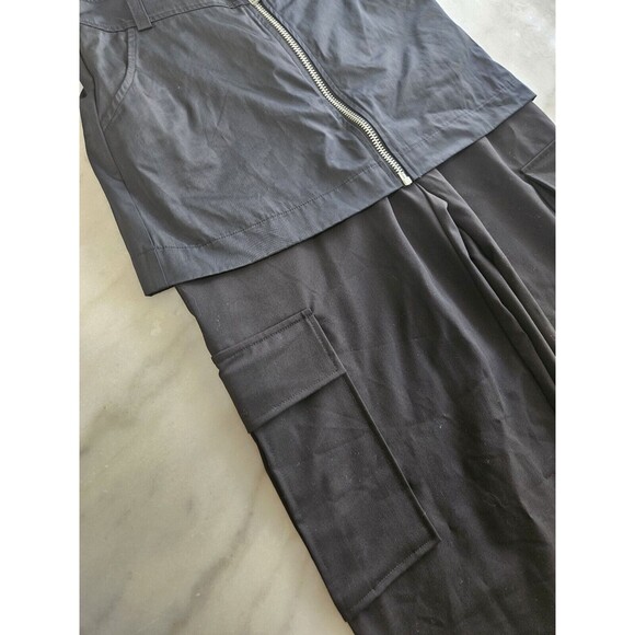 Zara Wide Leg Cargo Black Pants, Woman Size Small - Picture 4 of 8